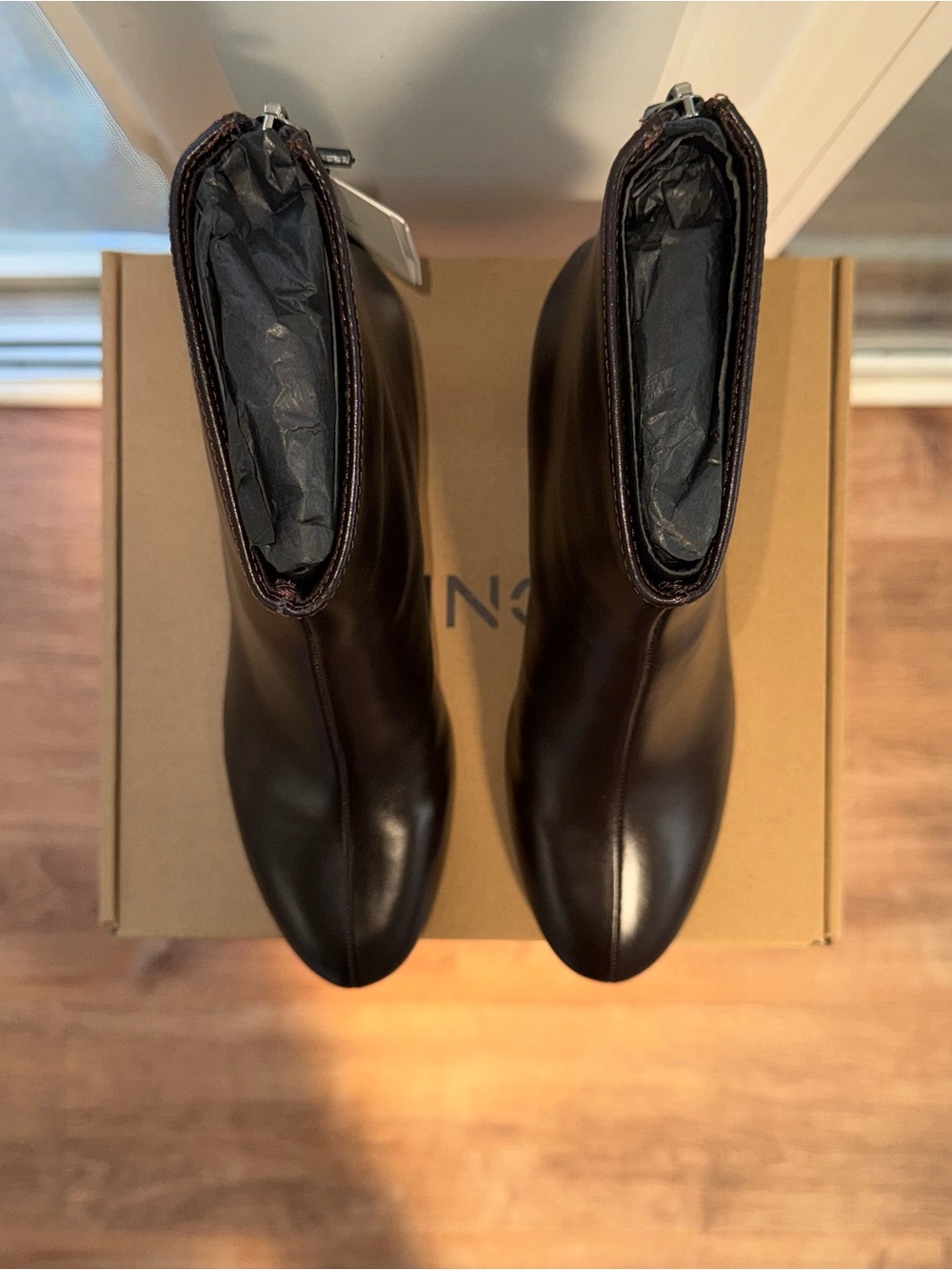 MANGO Claro Genuine Leather Ankle Boots Dark Brown Block Heel Women’s 7.5 NIB - Picture 6 of 16